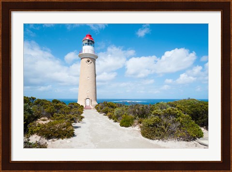 Framed Lighthouse at coast, Cape du Couedic Lighthouse, Flinders Chase National Park, Kangaroo Island, South Australia, Australia Print