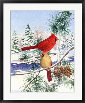 Framed Cedar Farms Cardinals II Print