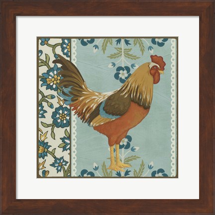 Framed Cottage Rooster IV Print