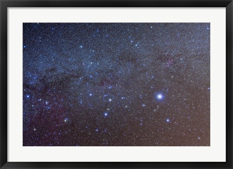 Framed constellation of Canis Major with nearby deep sky objects Print