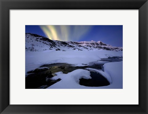 Framed Northern Lights in Skittendalen Valley, Troms County, Norway Print