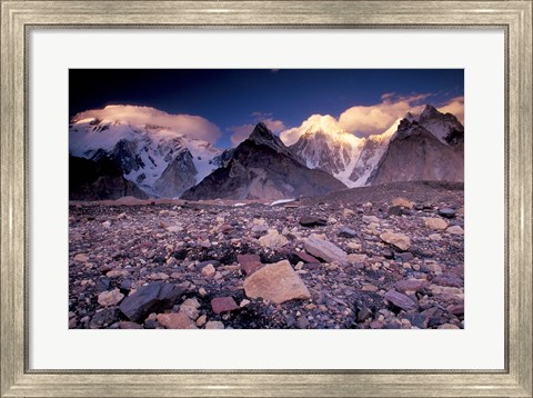 Framed Broad and Gasherbrun Peaks, Karakoram Range, Pakistan Print