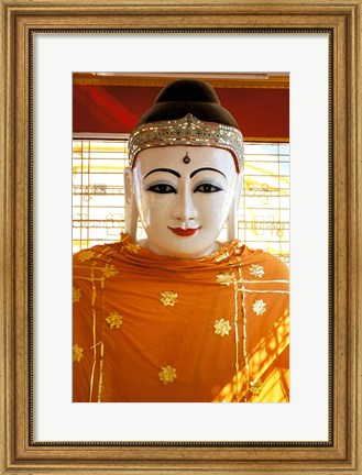 Framed Buddha Statue, Botataung Paya, Yangon, Myanmar Print