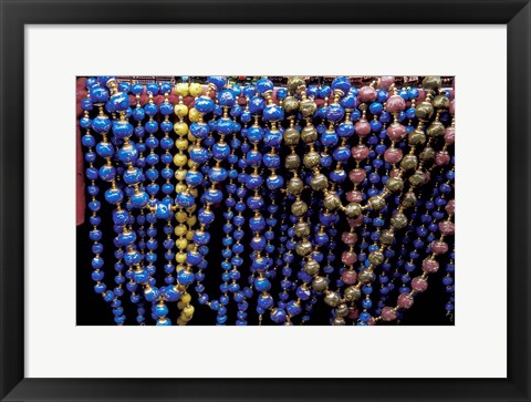 Framed Colorful Beads For Sale in Khan al-Khalili Bazaar, Cairo, Egypt Print