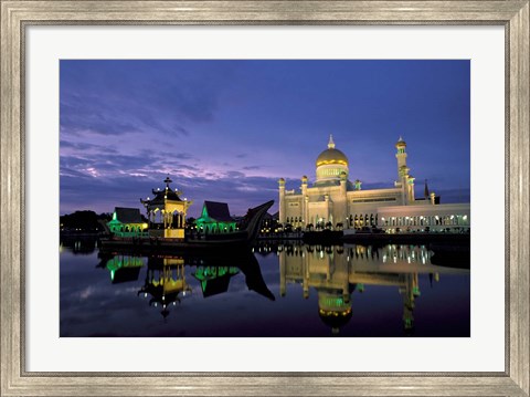 Framed Sultan Omar Ali Saifuddin Mosque, Brunei Print