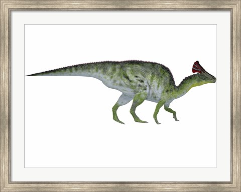 Framed Olorotitan, a duckbilled dinosaur from the Cretaceous Period Print