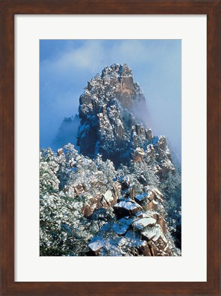 Framed Landscape of Mt Huangshan (Yellow Mountain), China Print