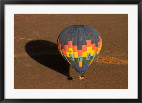 Framed Hot air balloon over Namib Desert, near Sesriem, Namibia, Africa. Print