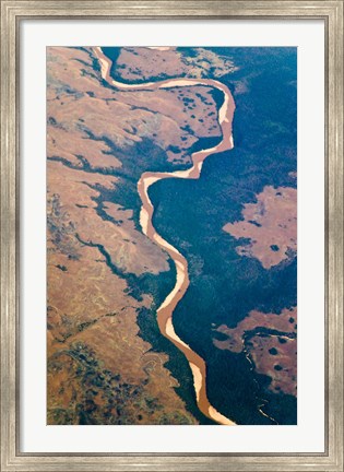 Framed River flowing through land below, Madagascar Print