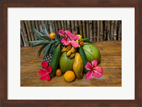 Framed Tropical Fruit on Praslin Island, Seychelles Print