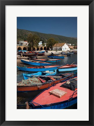 Framed Tunisia, Northern Tunisia, Ghar el-Melh, fishing boat Print