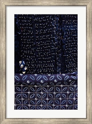Framed Cloth Made in Xizhou Tie-Dye Factory, Bai Village North of Dali, China Print