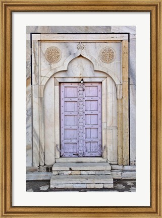 Framed Lavender colored door, Taj Mahal, Agra, India Print