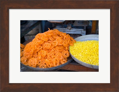 Framed Market Food in Shahpura, Rajasthan, Near Jodhpur, India Print