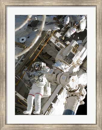 Framed Construction and Maintenance on the International Space Station Print