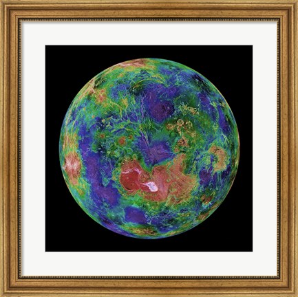 Framed Hemispheric view of Venus, June 3, 1996 Print