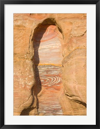 Framed Rock texture of cave wall, Petra, Jordan Print