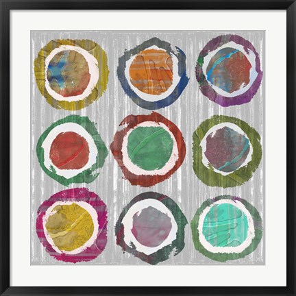 Framed Jagged Circles II Print