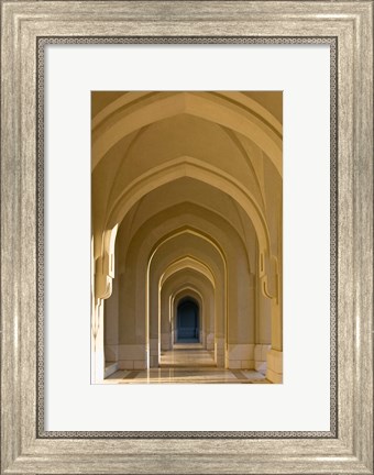 Framed Oman, Muscat, Walled City of Muscat. Arabian Arches by the Sultan&#39;s Palace Print