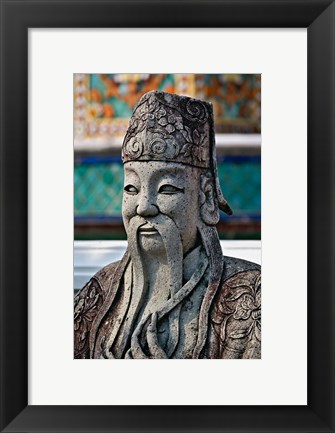 Framed Farang Guard, Wat Pho, Bangkok, Thailand Print