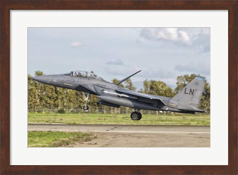 Framed F-15E Strike Eagle, Decimomannu Air Base, Italy Print
