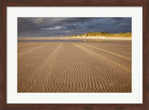Framed Sand Ripples, Beach, Tasmania, Australia Print