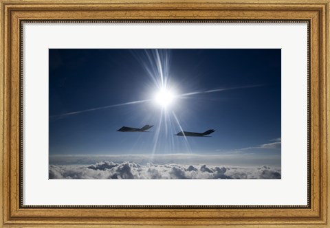 Framed Two F-117 Nighthawk Fighters Print
