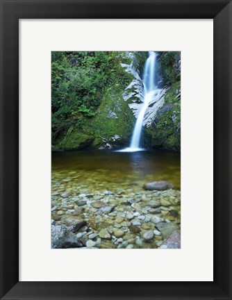 Framed Dorothy Falls, Lake Kaniere, South Island, New Zealand Print