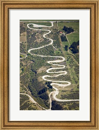 Framed Zigzag Road to the Remarkables Ski Field, Queenstown, South Island, New Zealand Print