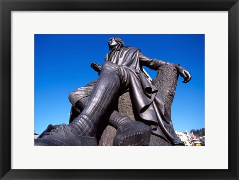 Framed Robert Burns Statue, Octagon, Dunedin, New Zealand Print