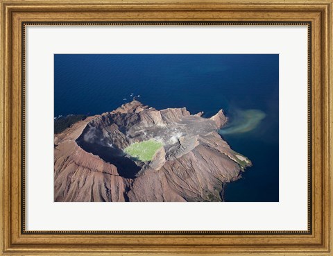 Framed New Zealand, North Island, Crater Lake, Volcano Print