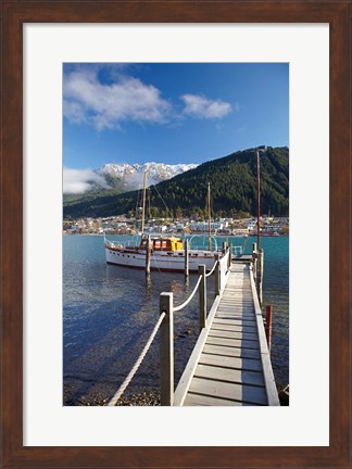 Framed Jetty, Queenstown Bay, Queenstown, South Island, New Zealand Print