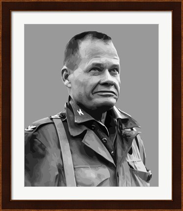 Framed Lieutenant General Lewis Burwell Chesty Puller Print