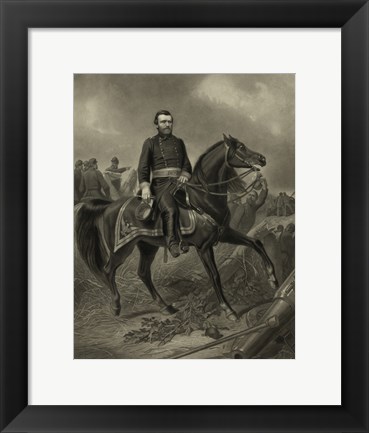 Framed General Grant during the American Civil War Print