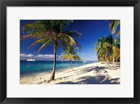 Framed Tropical Beach on Isla de la Juventud, Cuba Print