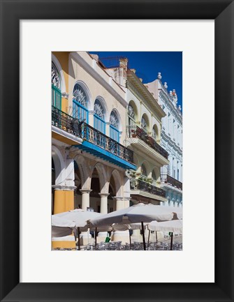 Framed Cuba, Havana, Plaza Vieja, renovated buildings Print