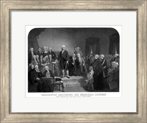 Framed President George Washington&#39; Inaugural Address Print