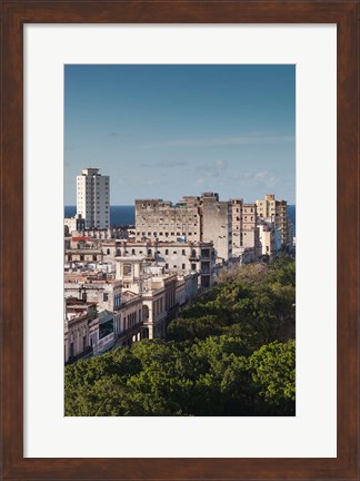 Framed Cuba, Havana, Paseo de Marti, late afternoon Print