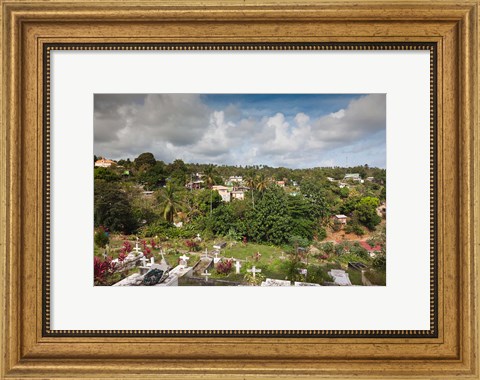 Framed Dominica, Wesley, elevated town view Print