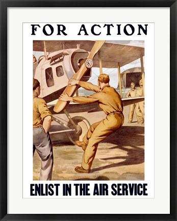 Framed For Action - Enlist in the Air Service Print