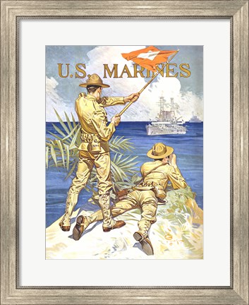 Framed WWI - Two Marines on the Beach Print