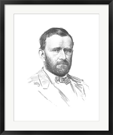 Framed General Ulysses S Grant (vitage Civil War portrait) Print