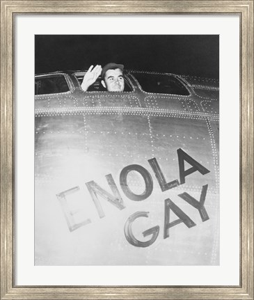 Framed Colonel Paul Tibbets on the Enola Gay Print