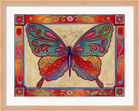 Framed Mosaic Butterfly Print