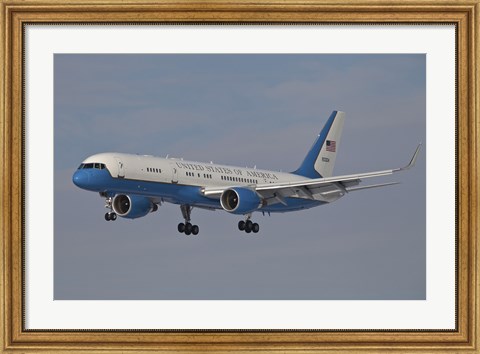 Framed Boeing C-32A of the 89th Airlift Wing, in Flight over Germany Print
