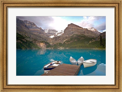 Framed British Columbia, Yoho NP, Boats on Lake Ohara Print