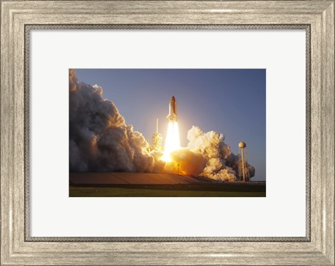 Framed Space Shuttle Discovery lifts off from its Launch Pad at Kennedy Space Center, Florida Print