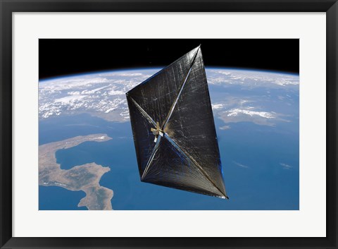 Framed Artist concept of NanoSail-D in space Print