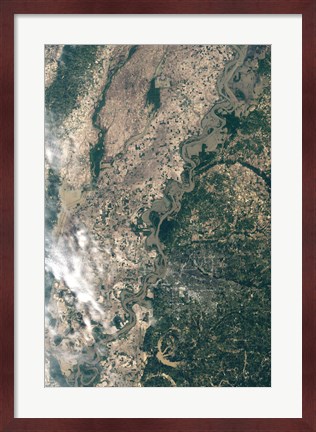 Framed Satellite Image of Flood Waters in Memphis, Tennesse Print