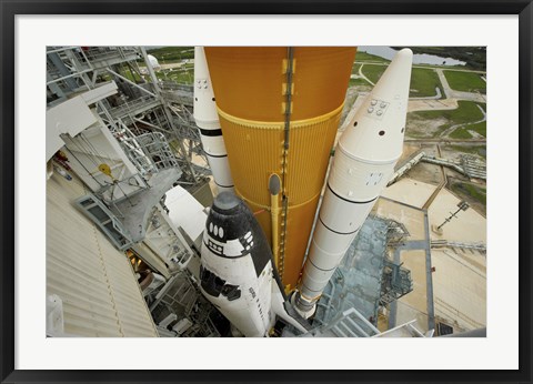 Framed Space Shuttle Atlantis on the Launch Pad at Kennedy Space Center, Florida Print